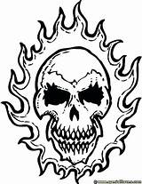 Skull Coloring Pages Flames Skulls Flaming Fire Drawing Tattoo Ghost Rider Colouring Printable Color Drawings Getcolorings Google Getdrawings Print Clipartmag sketch template