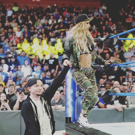 james ellsworth helping carmella up the step to enter the ring 0 wwe sd roster becky lynch
