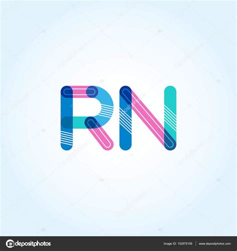 rn connected letters logo stock vector  brainbistro