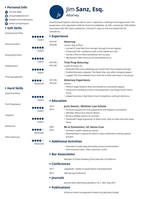 attorney resume lawyer resume samples guide