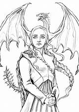 Thrones Dragons Daenerys Targaryen Vitoria Drachen Desenhos sketch template