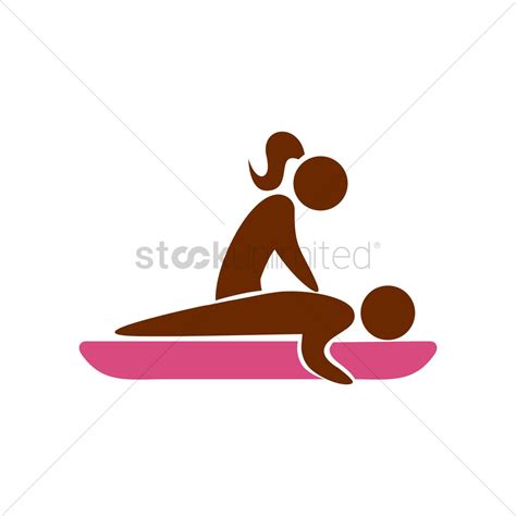 Girl Giving A Back Massage Vector Image 1499969