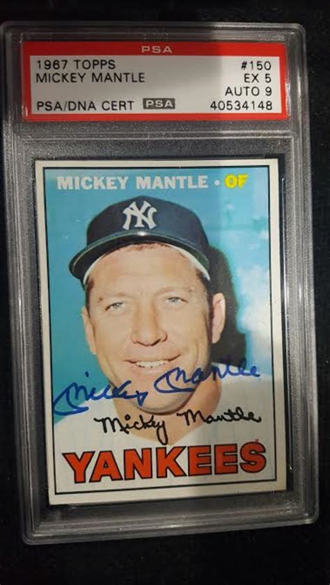 mickey mantle signed card  topps collectionzz