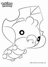 Coloring Sewaddle Pages Pokemon Printable Kids sketch template
