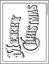 Christmas Merry Coloring Pages Banner Color Printable Font Kids Print Time Old Banners Holidays Poster Colorwithfuzzy sketch template