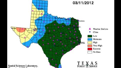texas forest service releases  current fire danger map newswestcom