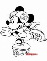 Minnie Coloring Mouse Pages Disneyclips Rollerskating Printable Skating Roller Hula sketch template