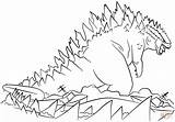 Coloring Godzilla Pages Rises Sea Printable Paper sketch template