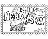 Coloring Nebraska State Pages Ne Stamp States Usa Printables Go Covered Print Next Back sketch template