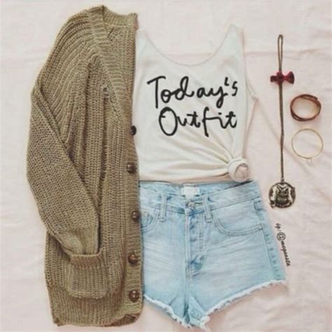t shirt white tied sweater green shorts sweater