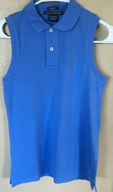 ralph lauren golf classic fit blue sleeveless polo shirt womens xs for