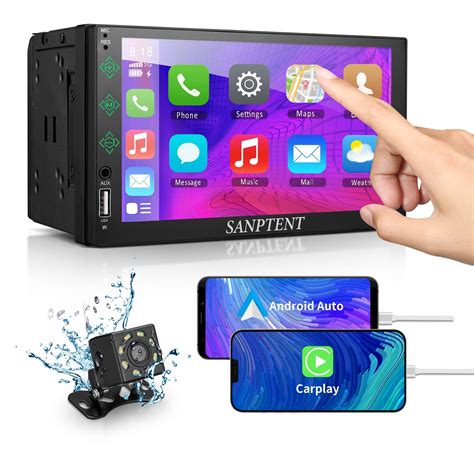 buy sanptent double din car stereo   touch screen compatible  ios carplayandroid