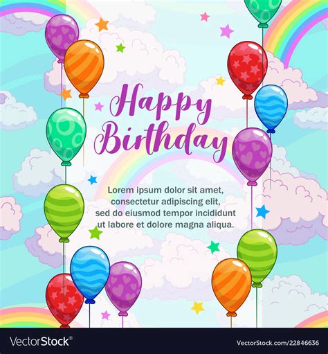 happy birthday  greeting card  vector image