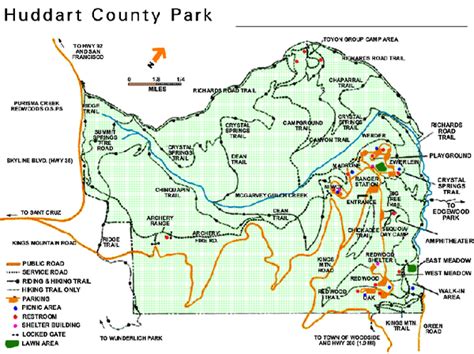 Huddart County Park Map Woodside California • Mappery