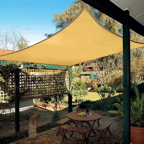 beige top sun canopy shade shelter sail net outdoor garden cover awning patio ebay
