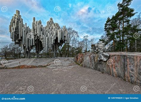 monument  jan sibelius finnish composer helsinki finland editorial stock image image