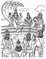 Vishnu Hindu sketch template