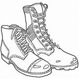Combat Boot Boots Drawing Shoes Getdrawings sketch template