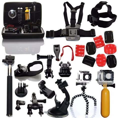 gopro accessories set kit mount  sj gopro hero      black edition sjcam sj