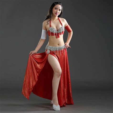 Oriental Dance Costumes Pollywood Skirt Bra Armband Hot