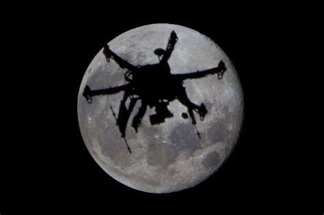 hexacopter drone night flight   blue moon photo  flickr