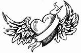 Hearts Tattoos Drawings Tattoo Designs Heart Cool Drawing Draw Easy Wings Paper Awesome sketch template