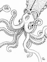 Kraken Coloring Drawing Cryptozoology Book Pages Colouring Options Working Still Background Some Prey Take But Jake Illustrator Color Getdrawings Mythic sketch template