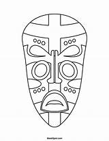 African Mask Masks Coloring Printable Template Pages Templates Color Drawing Masque Africain Coloriage Africa Para Africanas Colorir Kids Masques Máscaras sketch template