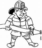 Hose Coloring Pages Fireman Getcolorings Holding sketch template