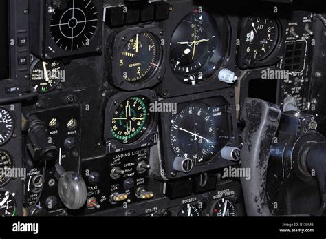 airplane instrument panel showing pilot controls including navigation stock photo  alamy