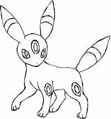 Umbreon Colorear Eevee Espeon Lineart Pokémon Getdrawings sketch template