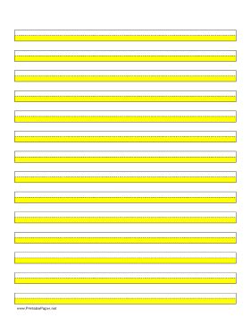 printable highlighter paper yellow  lines teaching handwriting