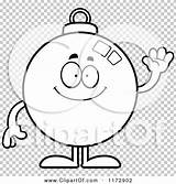 Mascot Waving Outlined Thoman Cory sketch template