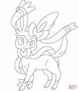 Coloring Sylveon Pages Printable Paper sketch template