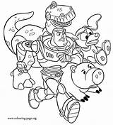 Hamm Buzz Slinky Lightyear Rex Dog Coloring Toy Story sketch template
