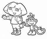 Dora Coloring Boots Pages Explorer Print Sheet Printable Cartoon sketch template