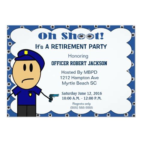 funny police officer retirement invitation