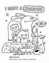 Monsters Gravel Elise Coloring Pages Monster Menu Main sketch template