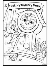 Hickory Dickory Dock Rhymes Crayola sketch template