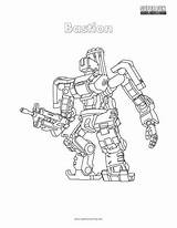 Overwatch Bastion Coloring Pages Drawings Choose Board Character sketch template