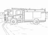 Fire Truck Coloring Pages Printable Engine Road Kids Action sketch template