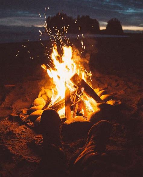campfire cozy camping instagram photo