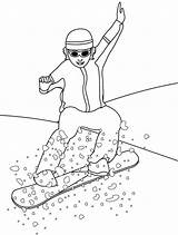 Olympics Snowboarding Snowboard Colouring Scribblefun sketch template