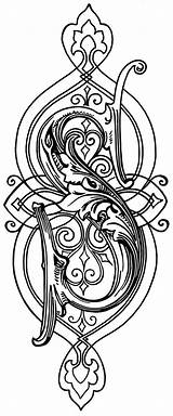Illuminated Celtic Letter Karenswhimsy Manuscript Alphabets Ilumination Colouring sketch template