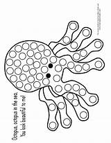 Dot Printable Coloring Pages Do Dauber Bingo Printables Octopus Ocean Marker Template Templates Painting Dots Activities Sheets Kids Color Print sketch template