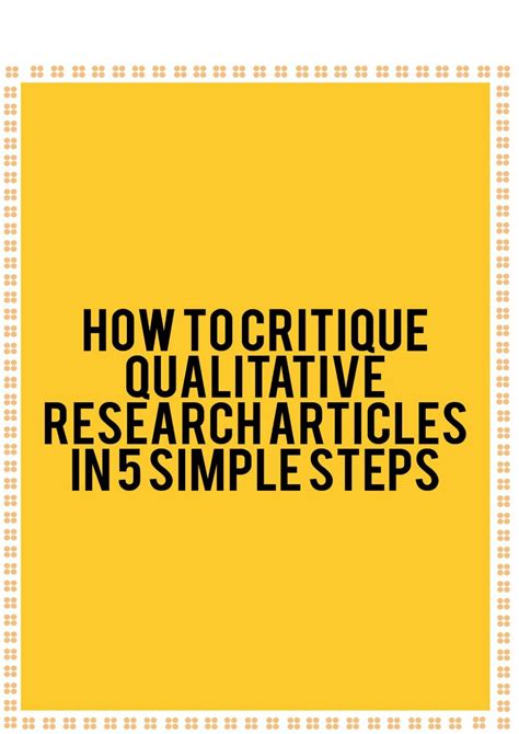 critique qualitative research articles   simple steps
