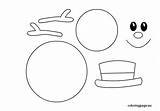 Snowman Template Coloring Printable Hat Scarf Pages Arms Arm Clipart Bow Printablee Faces Via sketch template