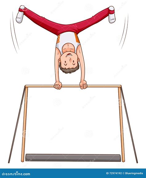 man athlete doing gymnastics on bar stock vector illustration of