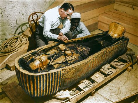 opening  king tuts tomb shown  stunning colorized