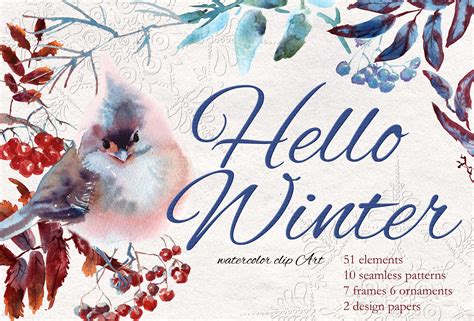 winter  illustrations design bundles